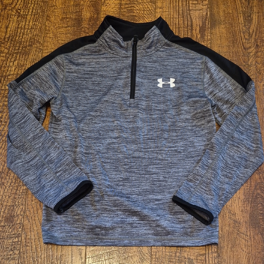 Under Armour Heathered Gray and Black Pullover Sz 7